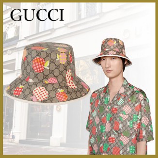 【2023-24AW】グッチ レポム バケットハット 偽物 帽子 アップル＆ハート レポム リンゴ 男女 663388 3HAED 8477