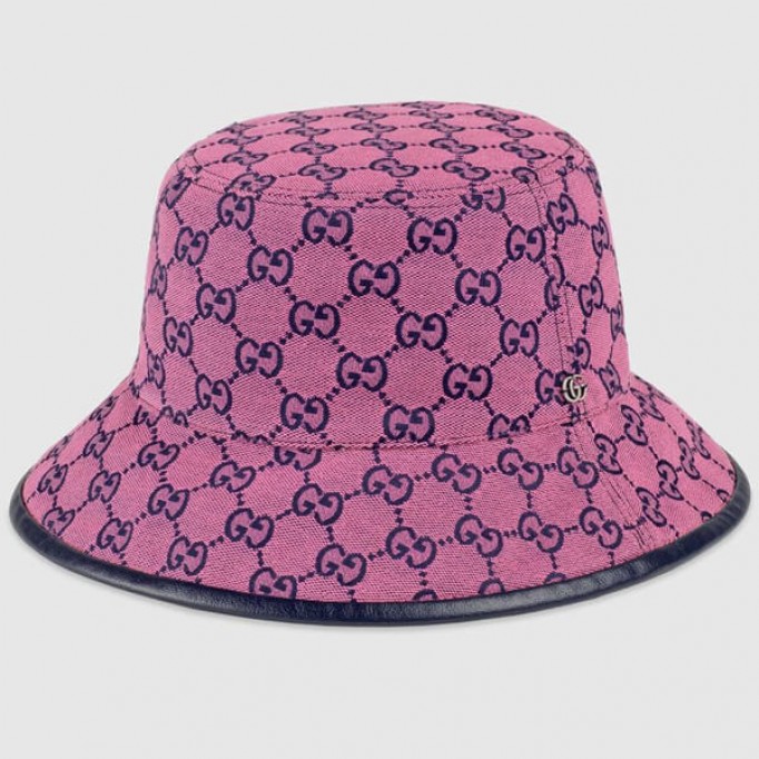 [即発]グッチ キャップ コピー グッチ*GGキャンバス フェドラハット ライトブルー/ピンク 656573 3HAD0 4268