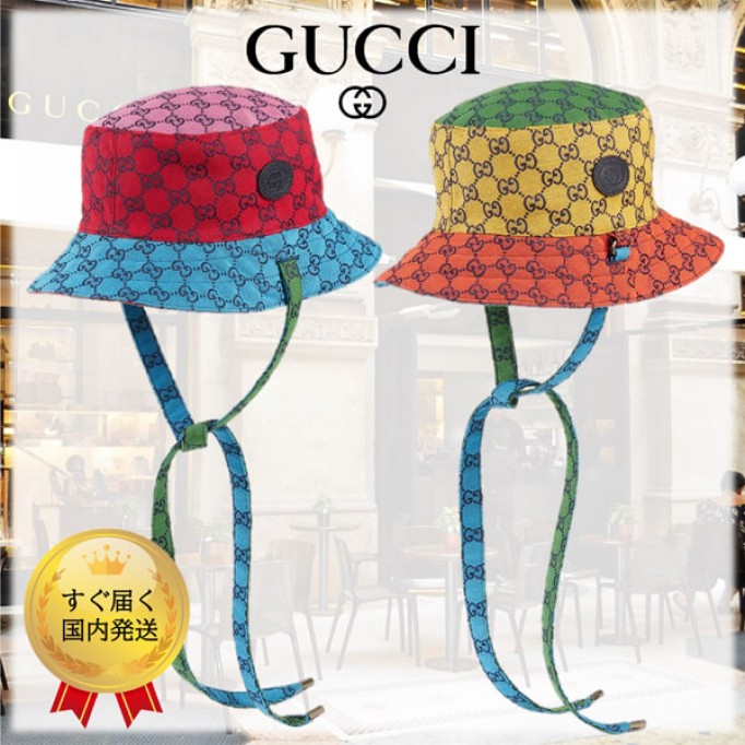 即発 グッチ バケットハット 偽物 グッチ 23SS*GG マルチカラー リバーシブル バケットハット 653857 4HAGM 7068