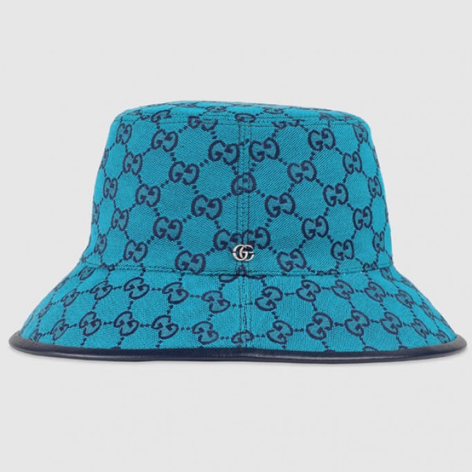 [即発]グッチ キャップ コピー グッチ*GGキャンバス フェドラハット ライトブルー/ピンク 656573 3HAD0 4268