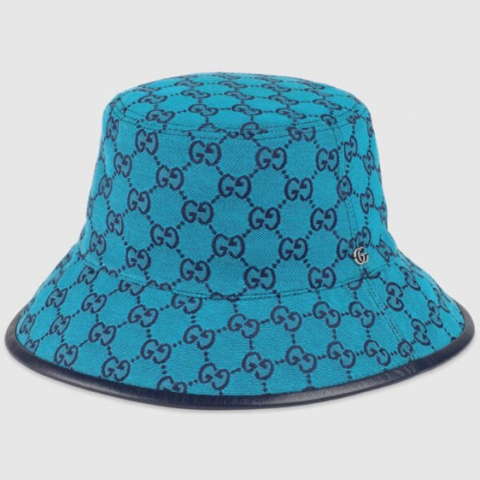 [即発]グッチ キャップ コピー グッチ*GGキャンバス フェドラハット ライトブルー/ピンク 656573 3HAD0 4268