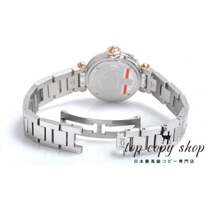 
                        カルティエ ミスパシャ スーパーコピー スティール ＆ ゴールド ダイヤモンド パヴェ WJ124023
                    