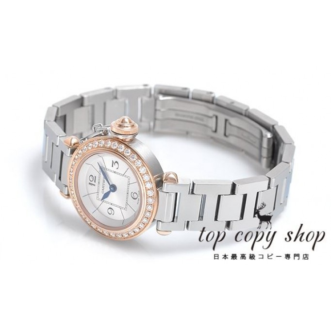 
                        カルティエ ミスパシャ スーパーコピー スティール ＆ ゴールド ダイヤモンド パヴェ WJ124023
                    