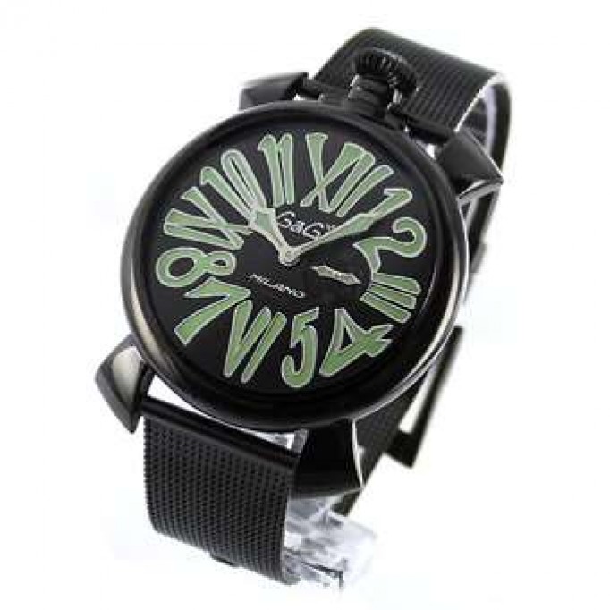 ガガミラノ レプリカ スリム46mm 5082.2 スモールセコンド ブラック メンズ