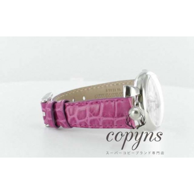 ガガミラノ 偽物 マニュアーレ40mm 5020.6 レザー ピンク/ホワイトシェル ボーイズ