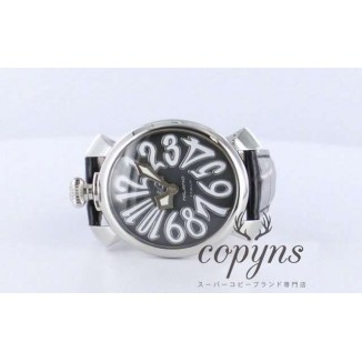 ガガミラノ 偽物 マニュアーレ40mm 5020.4 レザー ブラックシェル ボーイズ