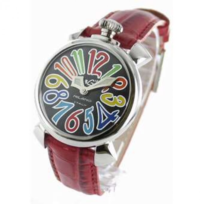 ガガミラノ 偽物 マニュアーレ40mm 5020.2 レザー レッド/ブラックシェル ボーイズ