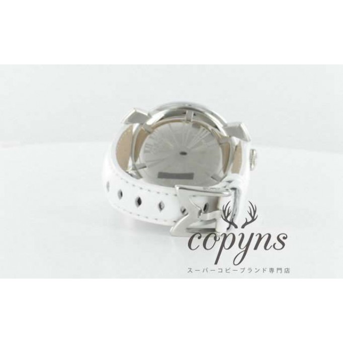 ガガミラノ 偽物 マニュアーレ40mm 5020.1 レザー ホワイト/ホワイトシェル ボーイズ