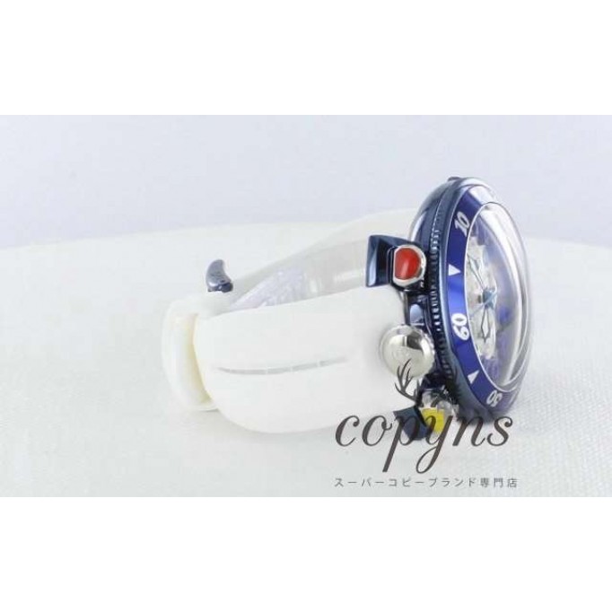 ガガミラノ コピー クロノ48mm 6053.1 ラバー ホワイト/シルバー メンズ