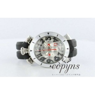 ガガミラノ コピー クロノ48mm 6050.7 ラバー ブラック/シルバー メンズ