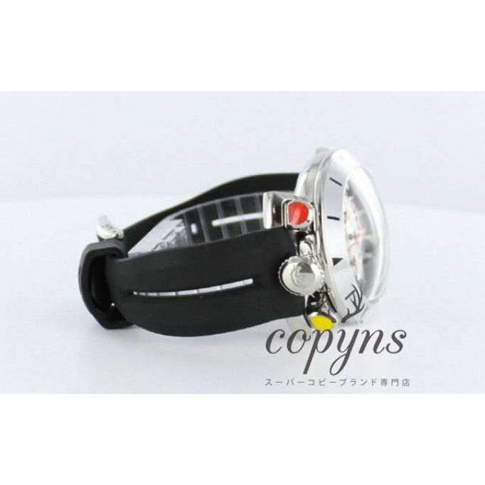ガガミラノ コピー クロノ48mm 6050.7 ラバー ブラック/シルバー メンズ