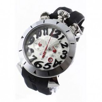 ガガミラノ コピー クロノ48mm 6050.7 ラバー ブラック/シルバー メンズ