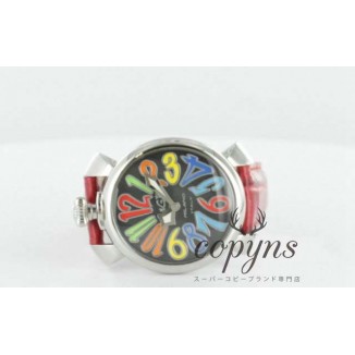 ガガミラノ 偽物 マニュアーレ40mm 5020.2 レザー レッド/ブラックシェル ボーイズ