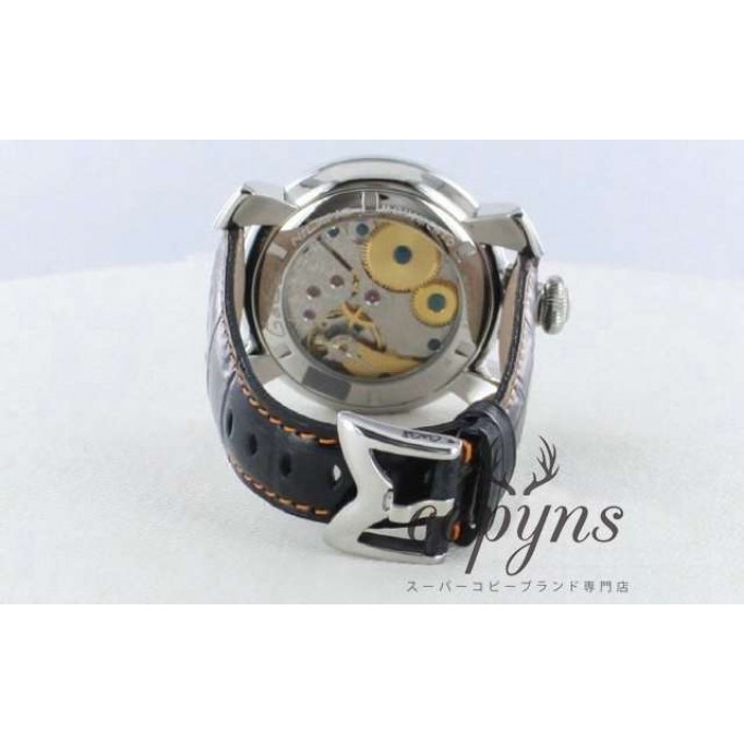 ガガミラノ 偽物 マニュアーレ48mm 5010.11 手巻き スモールセコンド レザー ブラック メンズ