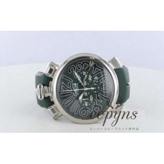 ガガミラノ コピー クロノ48mm 5050.6 ラバー グリーン メンズ