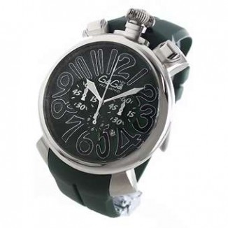 ガガミラノ コピー クロノ48mm 5050.6 ラバー グリーン メンズ