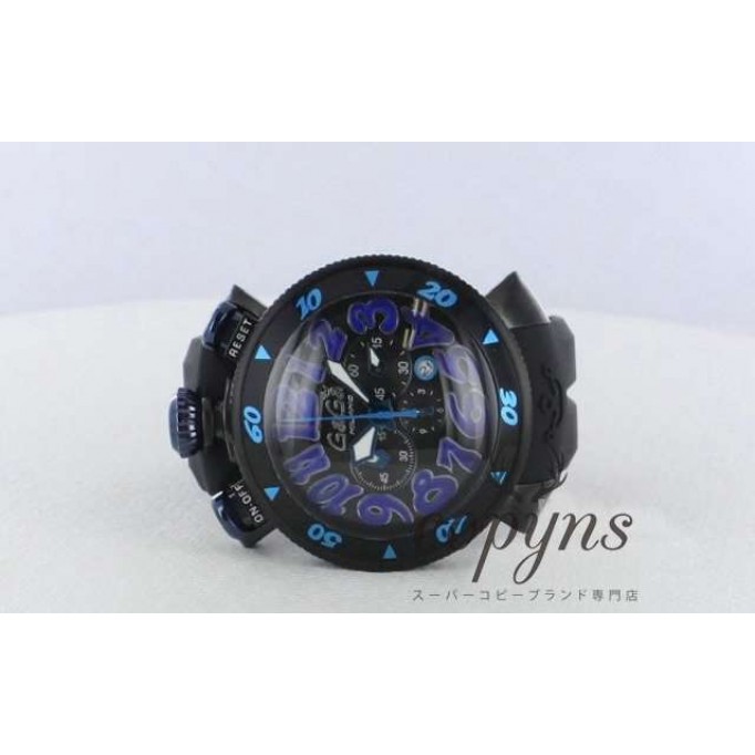 ガガミラノ コピー クロノ48mm 6054.1 ラバー ブラック メンズ