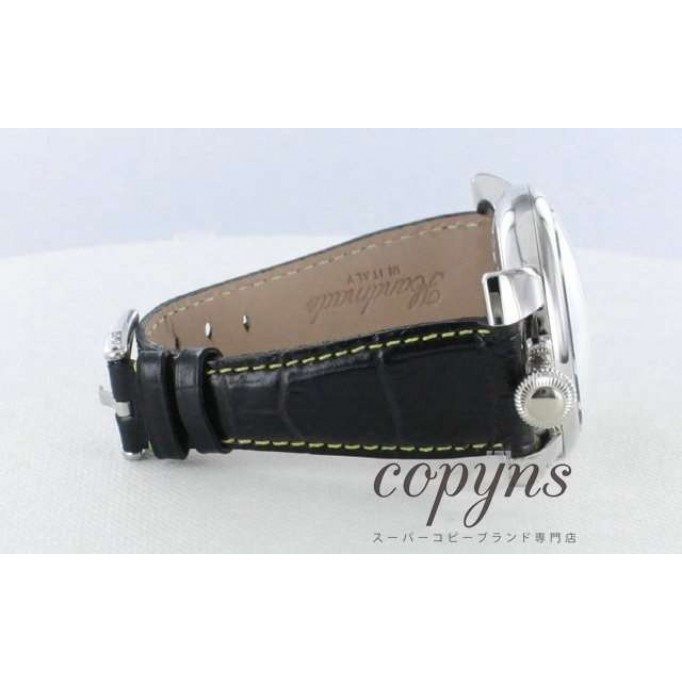 ガガミラノ 偽物 マニュアーレ48mm 5010.12 手巻き スモールセコンド レザー ブラック メンズ