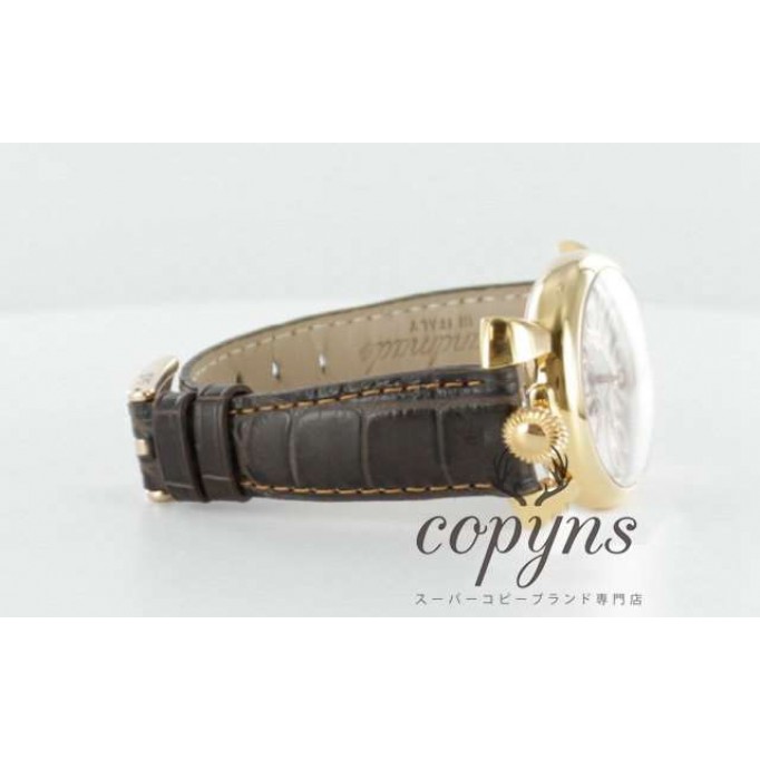 ガガミラノ 偽物 マニュアーレ40mm 5021.3 レザー ダークブラウン/GPブラックシェル ボーイズ