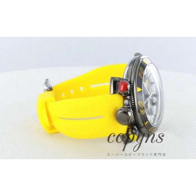 ガガミラノ コピー クロノ48mm 6054.6 ラバー イエロー/グレー メンズ