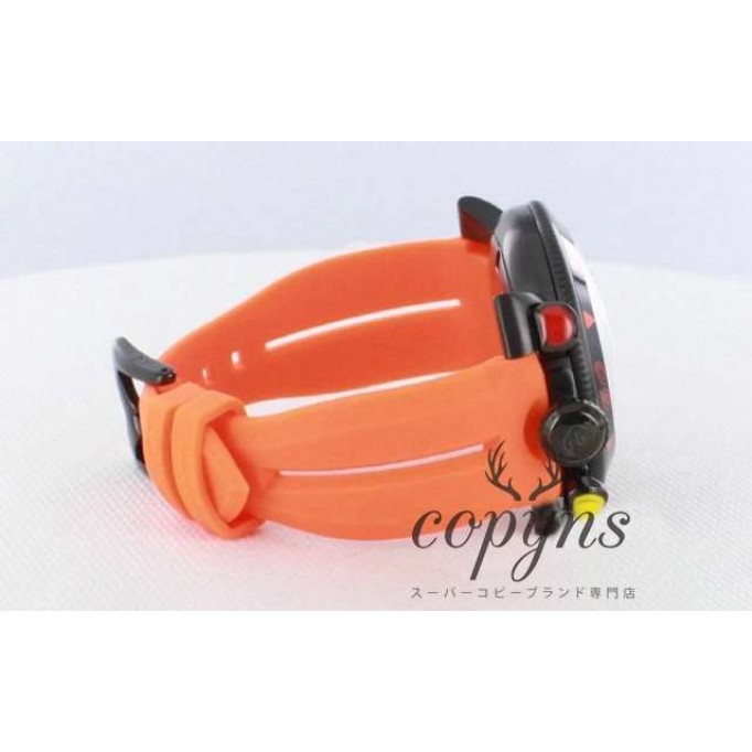 ガガミラノ コピー クロノ48mm 6054.3 ラバー ライトオレンジ/ブラック メンズ