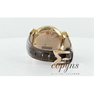 ガガミラノ 偽物 マニュアーレ40mm 5021.3 レザー ダークブラウン/GPブラックシェル ボーイズ