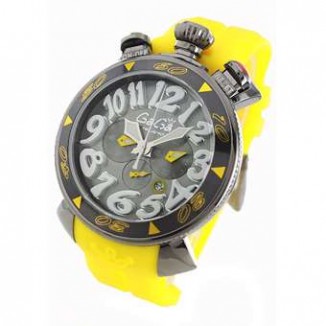 ガガミラノ コピー クロノ48mm 6054.6 ラバー イエロー/グレー メンズ