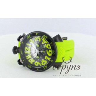 ガガミラノ コピー クロノ48mm 6054.2 ラバー ライトグリーン/ブラック メンズ