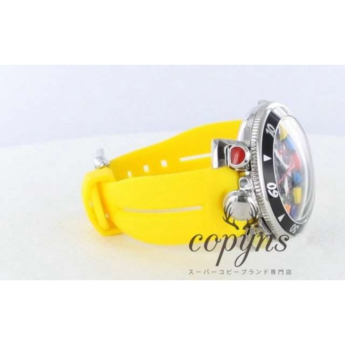 ガガミラノ コピー クロノ48mm 6050.2 ラバー イエロー/ブラック メンズ