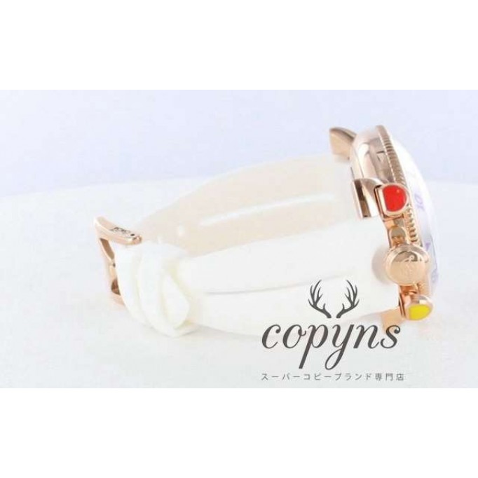 ガガミラノ コピー クロノ48mm 6056.9 ラバー ホワイト/PGPシャンパンシルバー メンズ