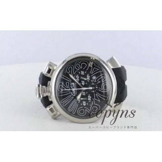 ガガミラノ コピー クロノ48mm 5050.5 ラバー ブラック メンズ 