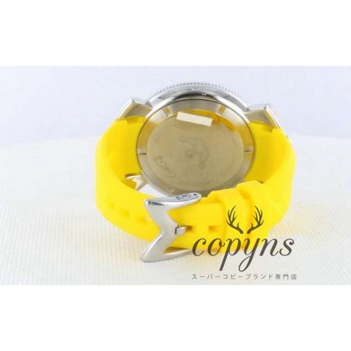 ガガミラノ コピー クロノ48mm 6050.2 ラバー イエロー/ブラック メンズ
