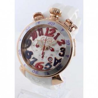 ガガミラノ コピー クロノ48mm 6056.9 ラバー ホワイト/PGPシャンパンシルバー メンズ