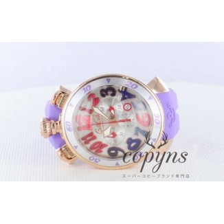 ガガミラノ コピー クロノ48mm 6056.9 ラバー ライトパープル/PGPシャンパンシルバー メンズ