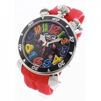 ガガミラノ コピー クロノ48mm 6050.2 ラバー レッド/ブラック メンズ