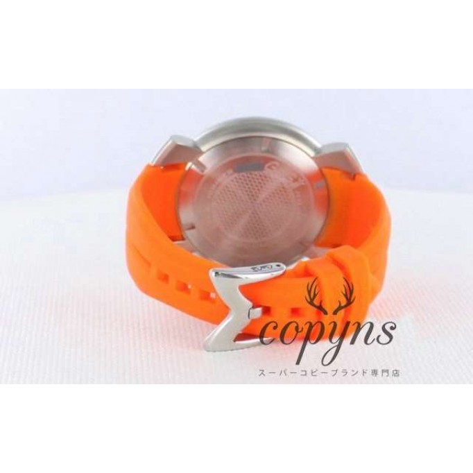 ガガミラノ コピー クロノ48mm 5050.2 ラバー ライトオレンジ/ブラック メンズ