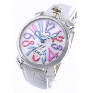 ガガミラノ 偽物 マニュアーレ48mm 5010.9 手巻き スモールセコンド レザー ホワイト メンズ