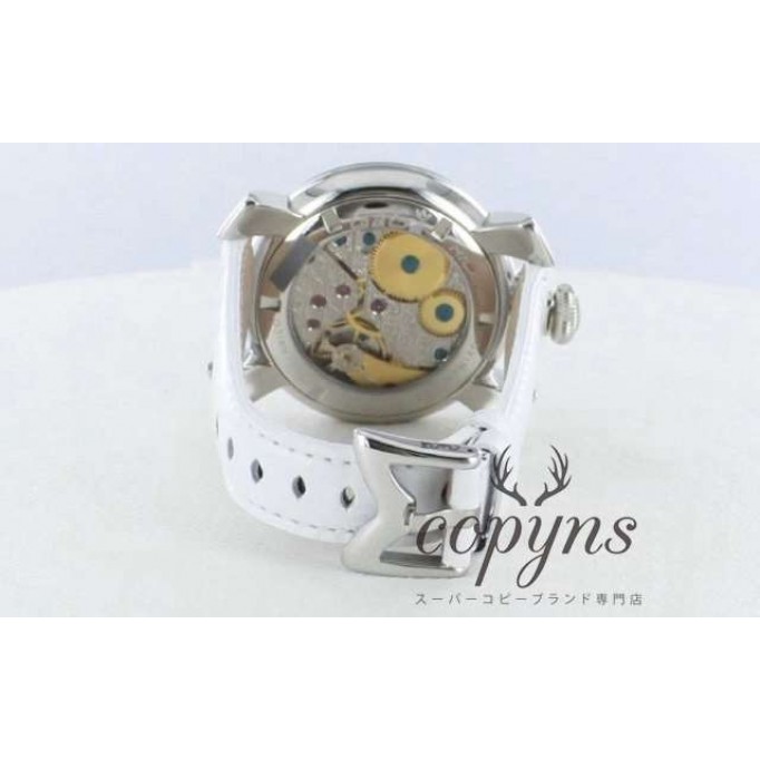 ガガミラノ 偽物 マニュアーレ48mm 5010.14 手巻き スモールセコンド レザー ホワイト メンズ