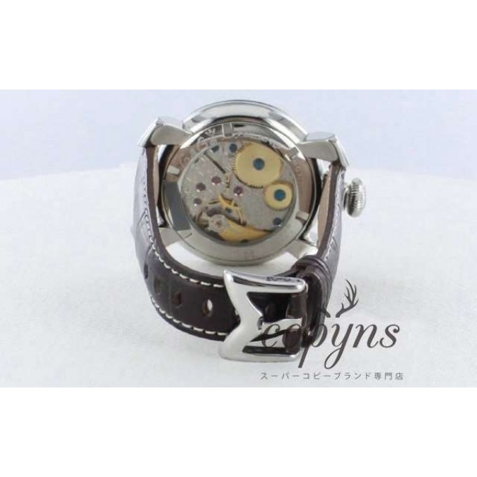 ガガミラノ 偽物 マニュアーレ48mm 5010.13 手巻き スモールセコンド レザー ダークブラウン メンズ