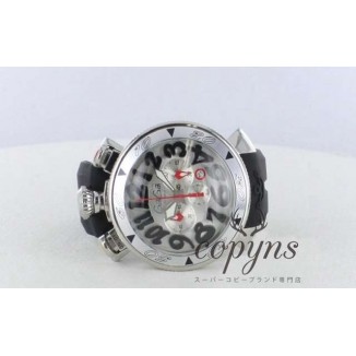 ガガミラノ コピー クロノ48mm 6050.7 ラバー ブラック/シルバー メンズ