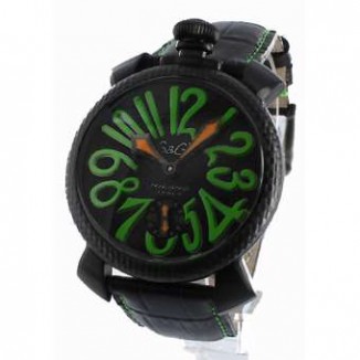 ガガミラノ 偽物 マニュアーレ48mm 5016.3 手巻き スモールセコンド レザー ブラック/カーボンブラック メンズ 「世界限定500本」