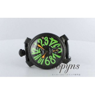 ガガミラノ 偽物 マニュアーレ48mm 5016.3 手巻き スモールセコンド レザー ブラック/カーボンブラック メンズ 「世界限定500本」