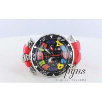 ガガミラノ コピー クロノ48mm 6050.2 ラバー レッド/ブラック メンズ