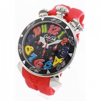ガガミラノ コピー クロノ48mm 6050.2 ラバー レッド/ブラック メンズ