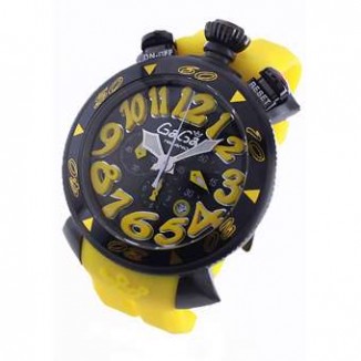 ガガミラノ コピー クロノ48mm 6054.4 ラバー イエロー/ブラック メンズ