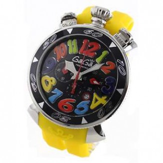 ガガミラノ コピー クロノ48mm 6050.2 ラバー イエロー/ブラック メンズ