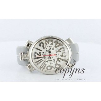 ガガミラノ コピー クロノ48mm 5050.3 ラバー グレー/ホワイト メンズ