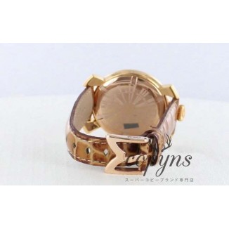 ガガミラノ 偽物 マニュアーレ40mm 5021.2 レザー ブラウン/GPホワイトシェル ボーイズ