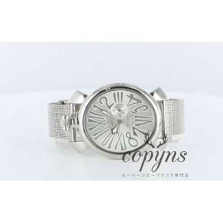 ガガミラノ  偽物 レプリカ スリム46mm 5080.3 スモールセコンド シルバー メンズ
