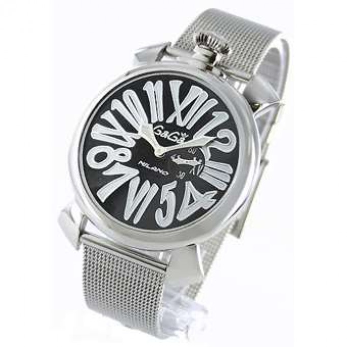 ガガミラノ 偽物  レプリカ スリム46mm 5080.2 スモールセコンド ブラック メンズ